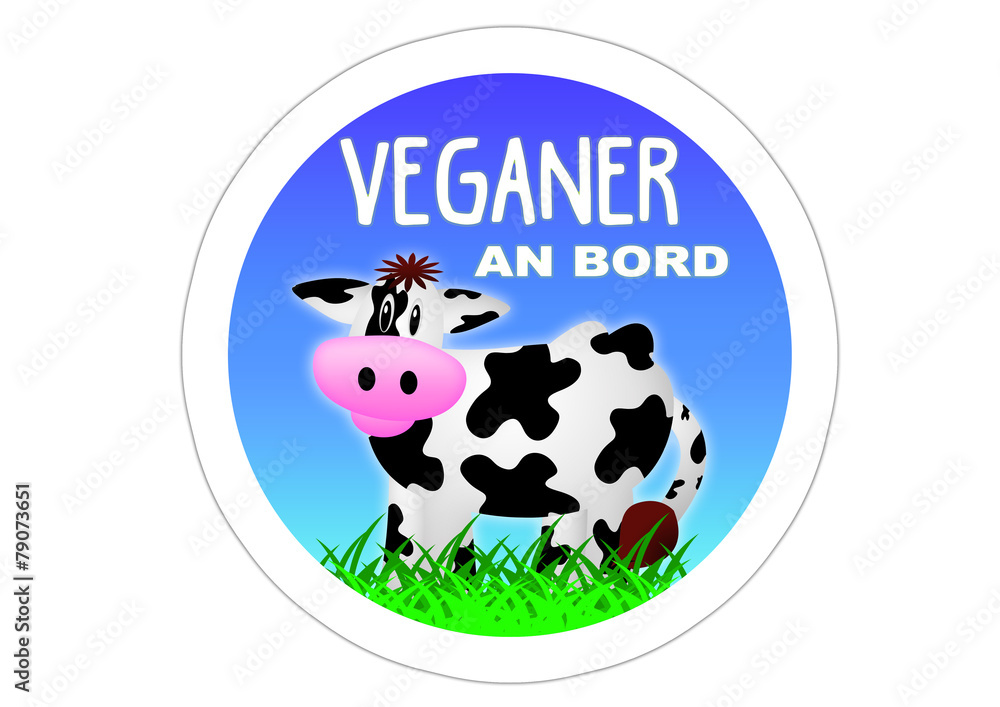 Veganer an Bord / Kuh / Sticker - Autoaufkleber Veganer an Bord / Kuh / Sticker - Autoaufkleber