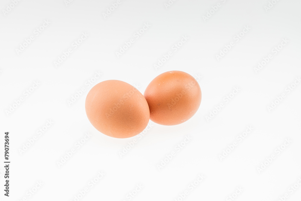 Two eggs. Isolated on white background Two eggs. Isolated on white background