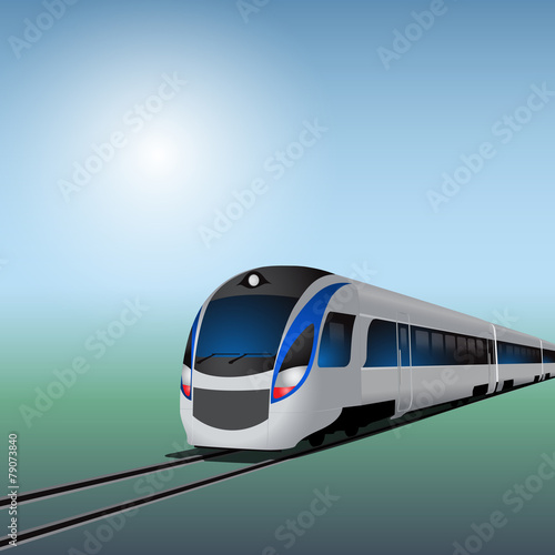 High-speed train at sunny day