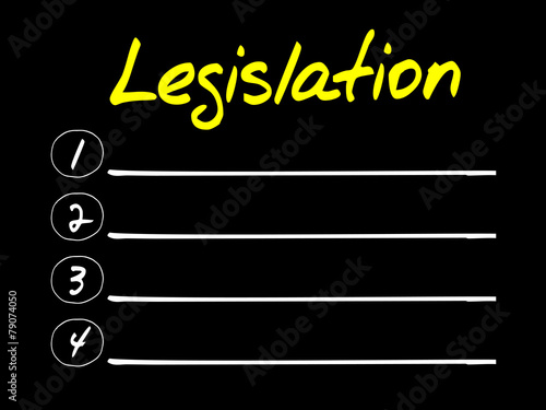 Legislation blank list, business concept