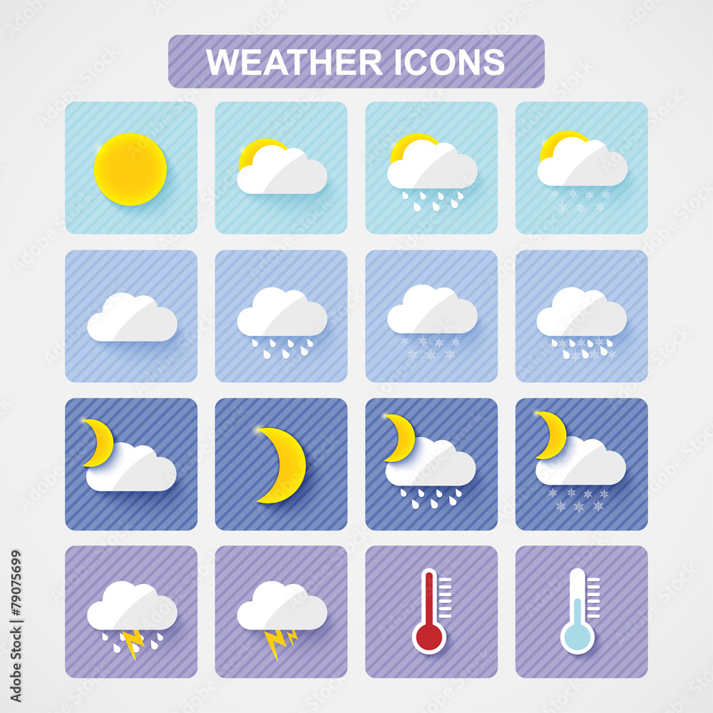 Set of weather icons Set of weather icons
