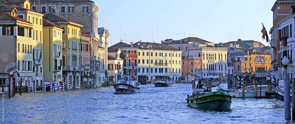 venetian houses view from grand canal in venice italy