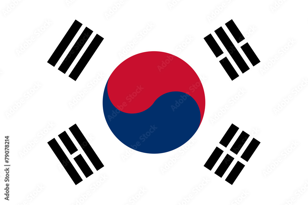 The official flag of South Korea The official flag of South Korea