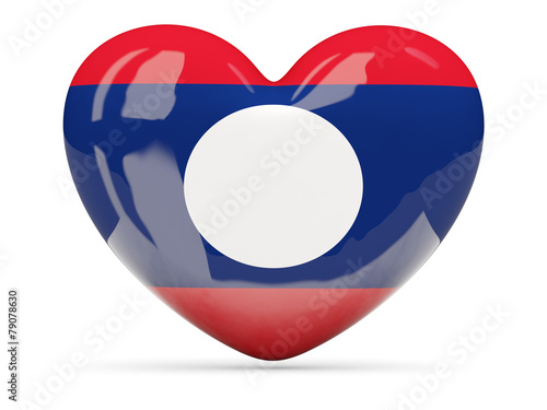 Free Download Heart shaped icon with flag of laos - GFXLoad