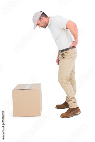 Delivery man suffering from backache