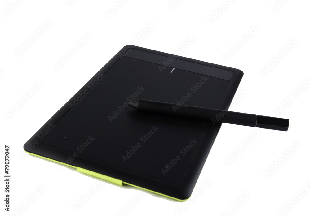 graphic tablet and pen isolated on white background graphic tablet and pen isolated on white background
