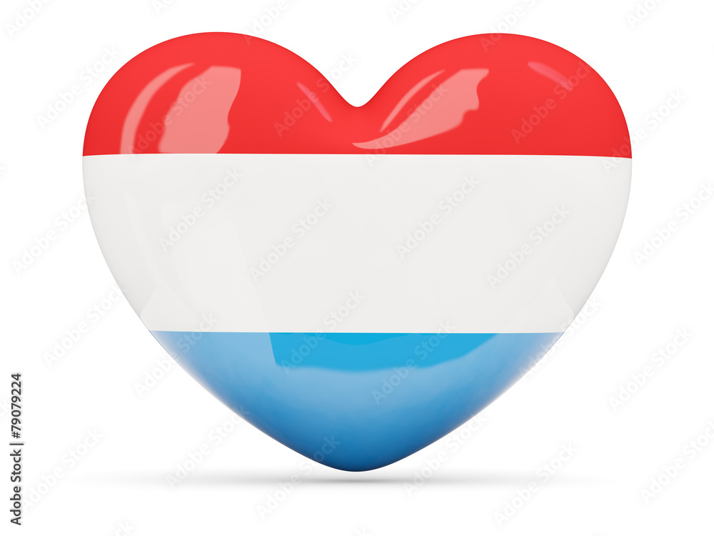 Heart shaped icon with flag of luxembourg Heart shaped icon with flag of luxembourg