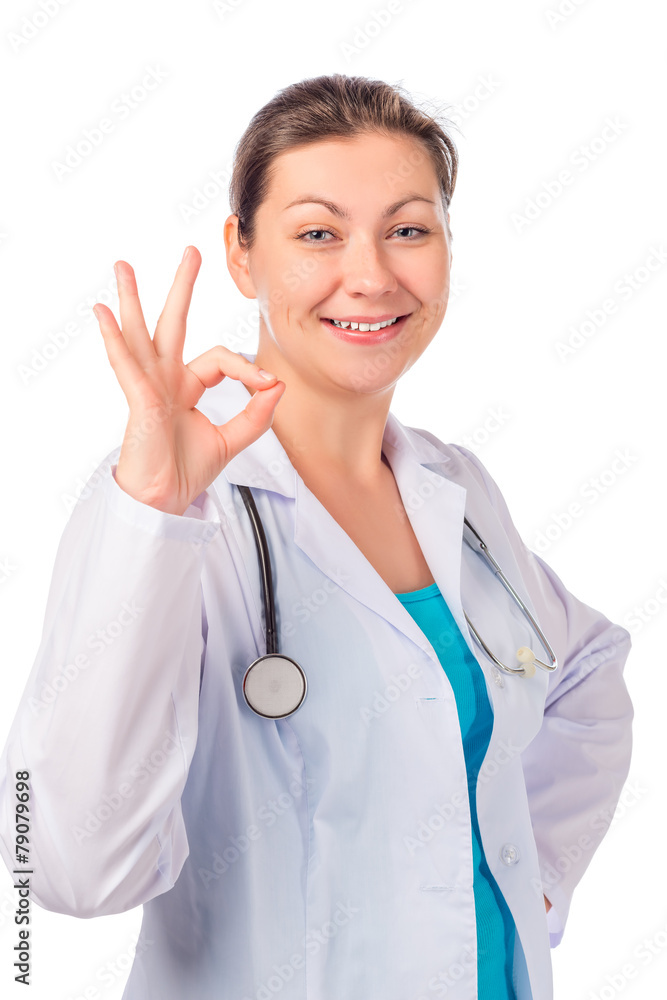 Happy nurse portrait on white background Happy nurse portrait on white background