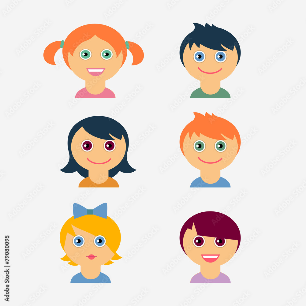 set of flat children vector icons set of flat children vector icons