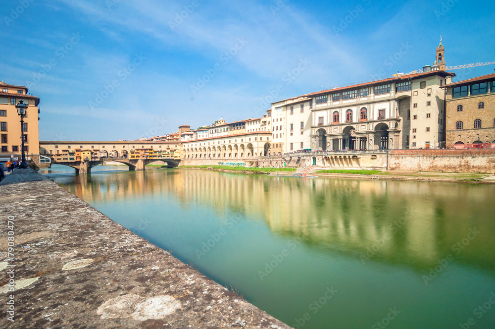 river Arno and Ponte Vecchio in Florence, Italy