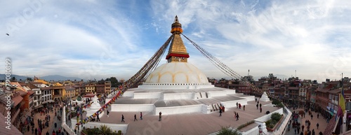 Evening view of Bodhnath stupa - Kathmandu - Nepal photo