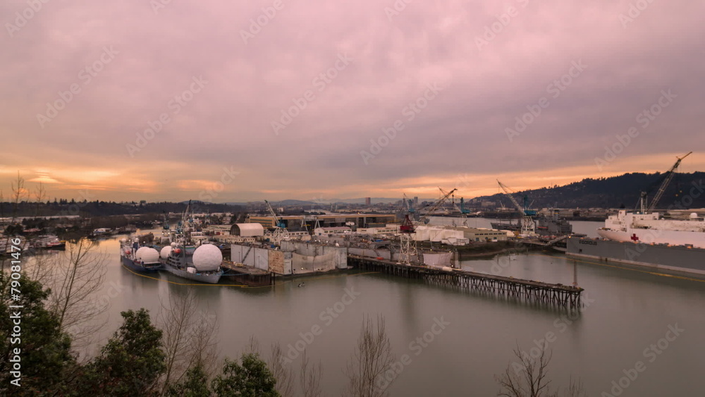 Time Lapse of Sunset at the Largest Drydock in North America Time Lapse of Sunset at the Largest Drydock in North America