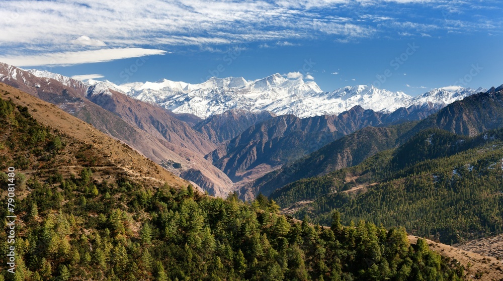 Fototapeta premium Lower Dolpo - landscape scenery around Dunai