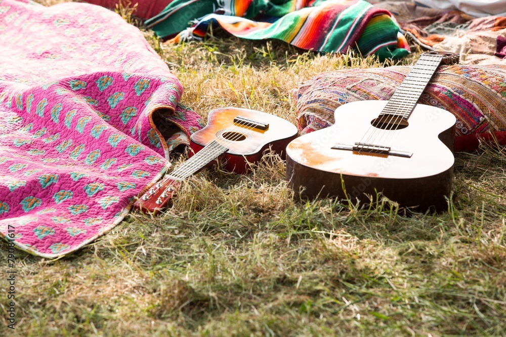 Fototapeta premium Empty campsite at music festival