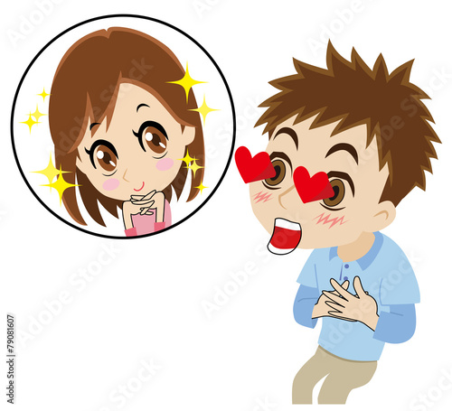 かわいい女性にドキッとする若い男性