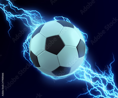 soccer ball spark with blue thunder
