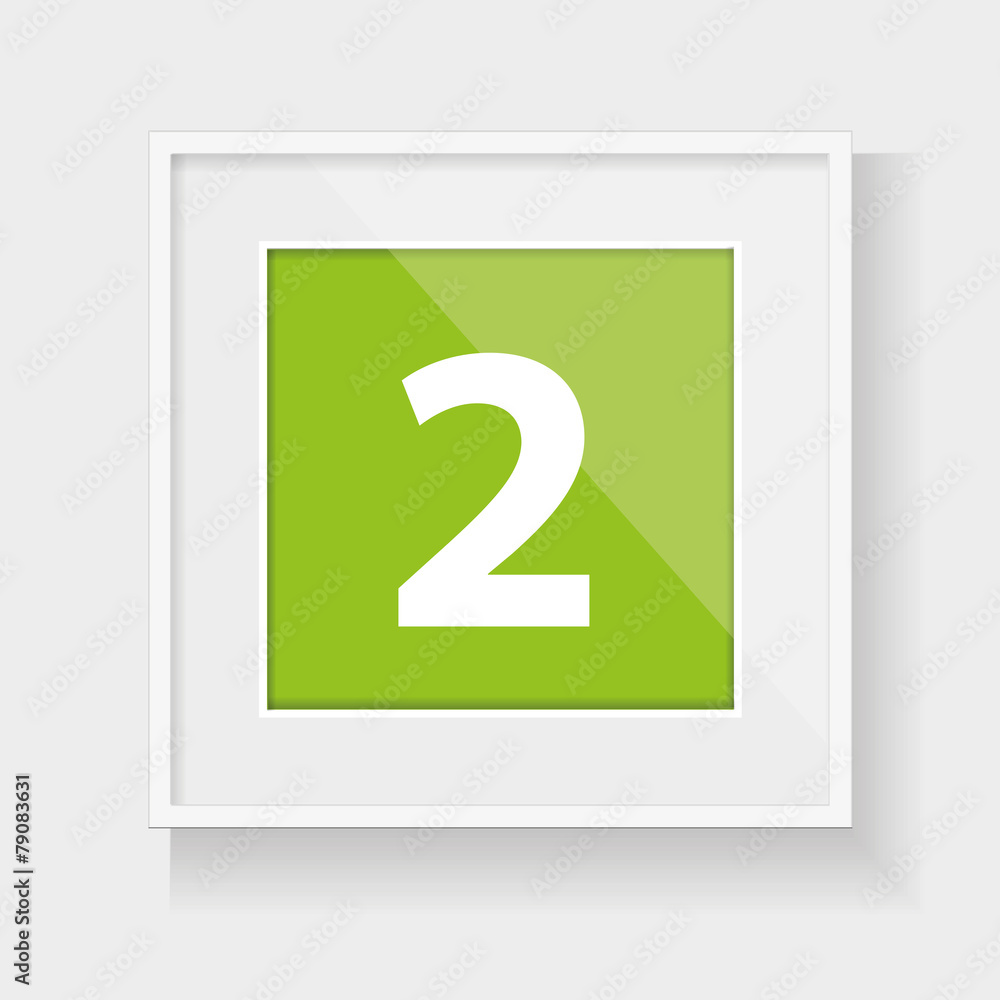 Square frame with number two Square frame with number two