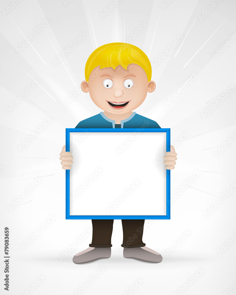 young schoolboy with empty message board for text young schoolboy with empty message board for text