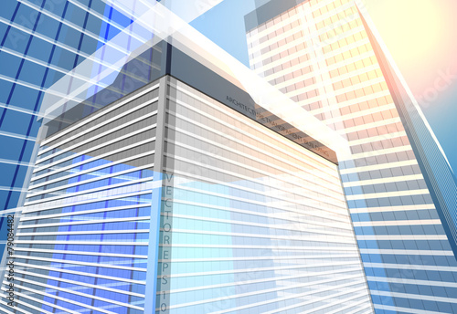 Architecture transparent building exterior vector background
