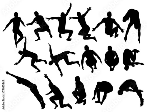 Male silhouettes jumping