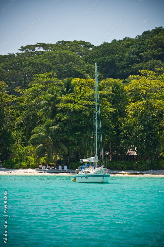 Tropical beach at Mahe island Seychelles Tropical beach at Mahe island Seychelles