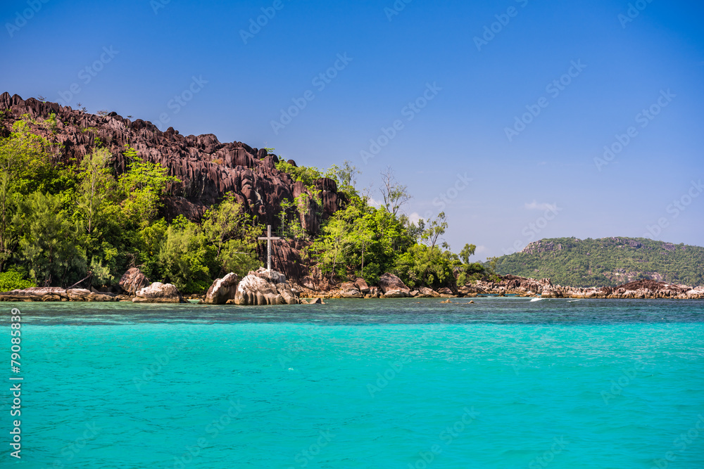 Coastline of Mahe island, Seychelles
