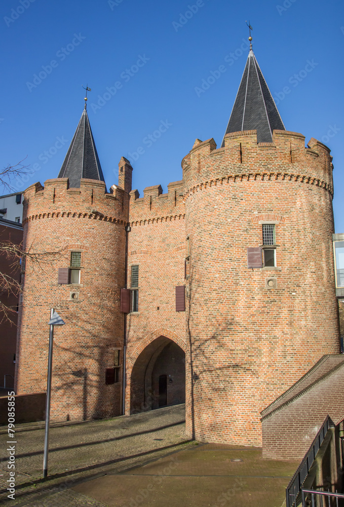 Fototapeta premium Medieval city gate Sabelspoort in Arnhem