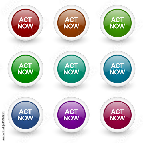 act now vector icon set
