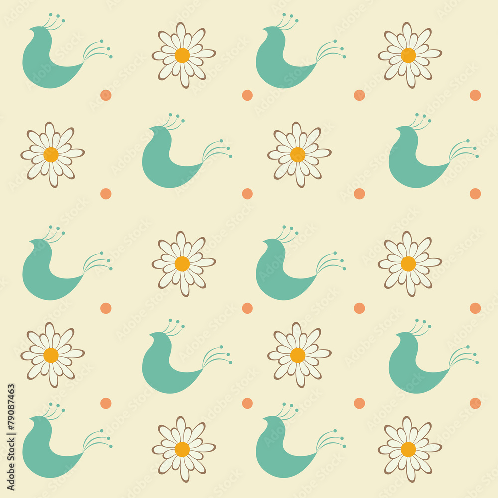 pattern with decorative birds pattern with decorative birds