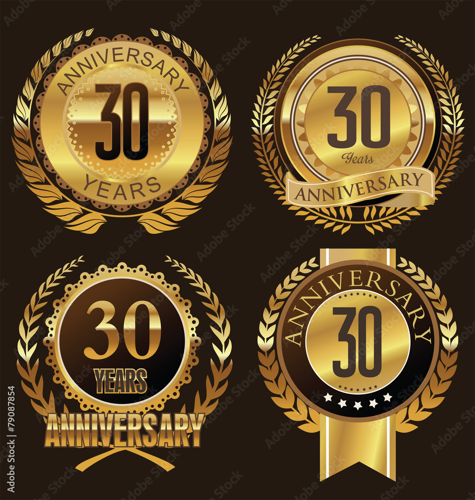 Fototapeta premium Anniversary laurel wreath design, 30 years