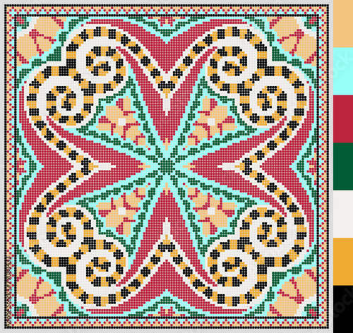 geometric square pattern for cross stitch ukrainian traditional