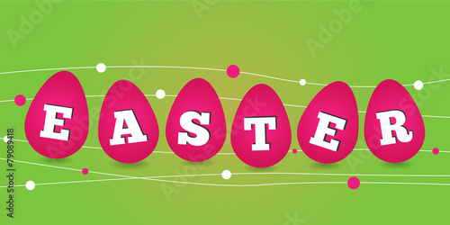 Happy easter card illustration with easter eggs