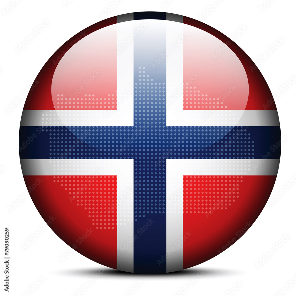 Obraz premium Map with Dot Pattern on flag button of Bouvet Island