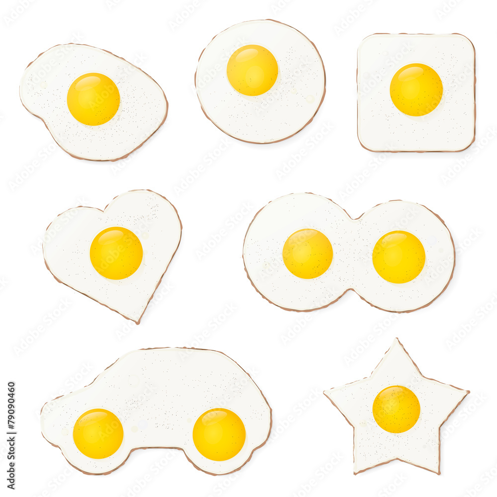 Fried Eggs Variety Vector Illustration Fried Eggs Variety Vector Illustration