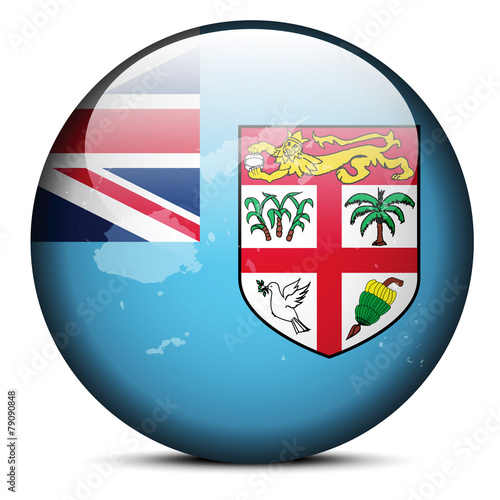 Map on flag button of Republic of Fiji