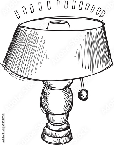 Doodle Sketch Lamp Vector Illustration Art