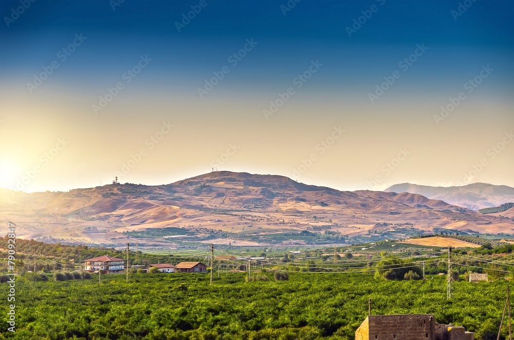 Naklejka premium Paysage sicilien.