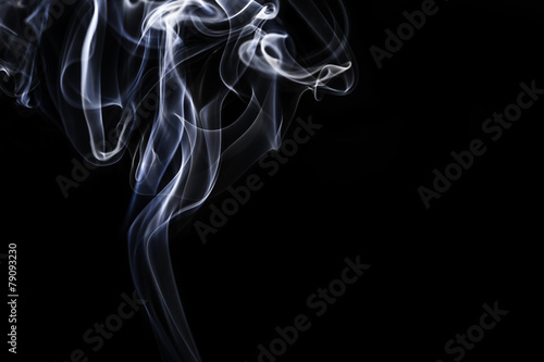 Wallpaper Mural white blue smoke on black background Torontodigital.ca