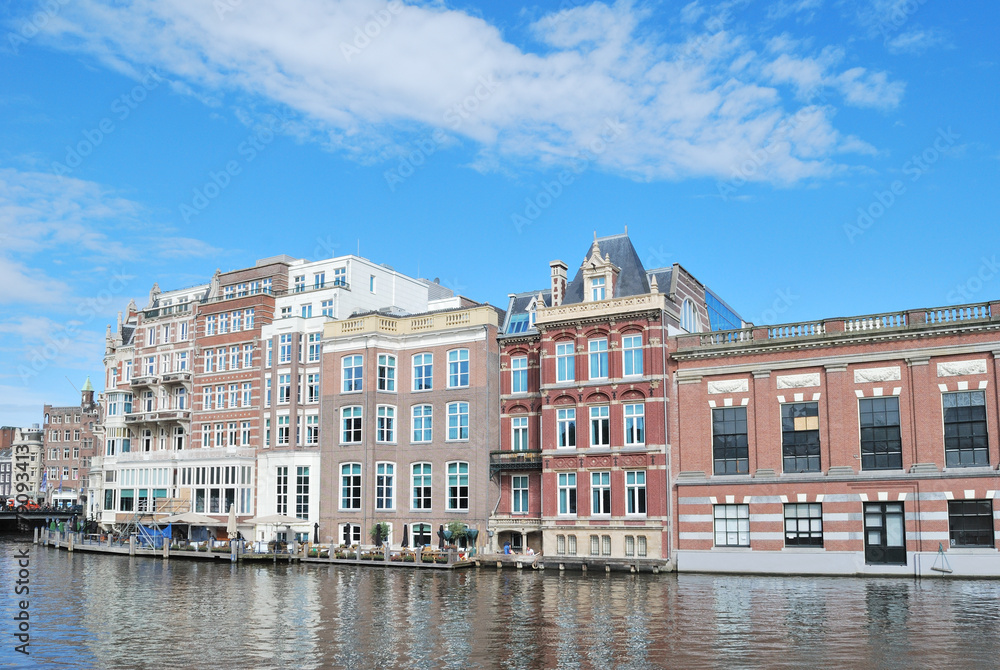 Beautiful quay in  Amsterdam