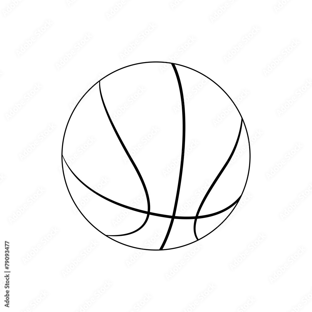 Pallone da Basket bianco e nero Stock Vector