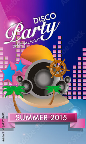 Vector Disco Party Flyer Design