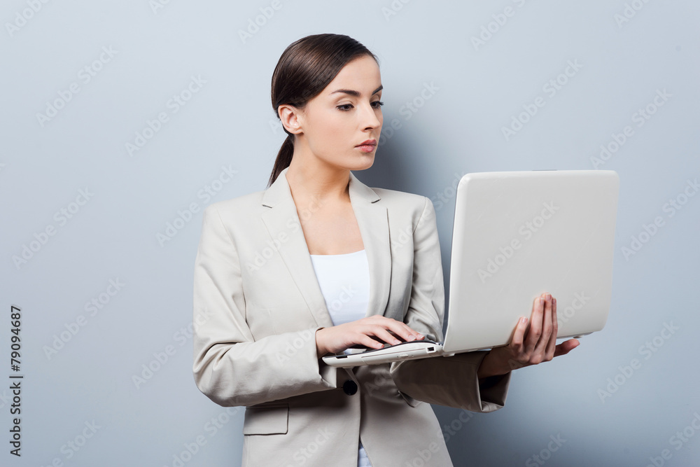 Busy with her work. Busy with her work.