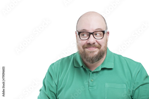 Portrait of a wise man looking sideways. In isolation..