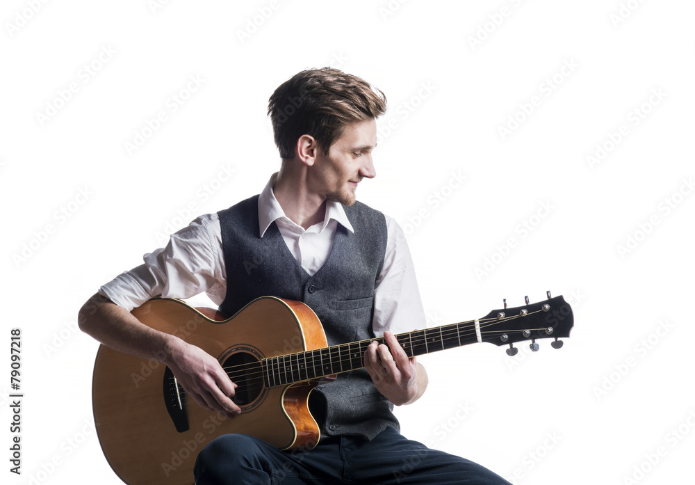 Young guitar player