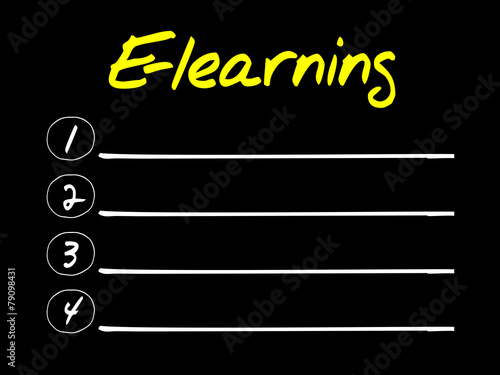 E-learning blank list, business concept