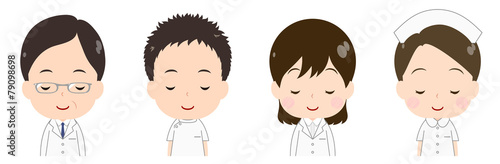 医者　看護師　目を閉じる