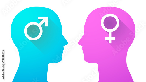 Head set with female and male signs