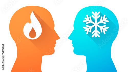Head set with a flame and a snow flake