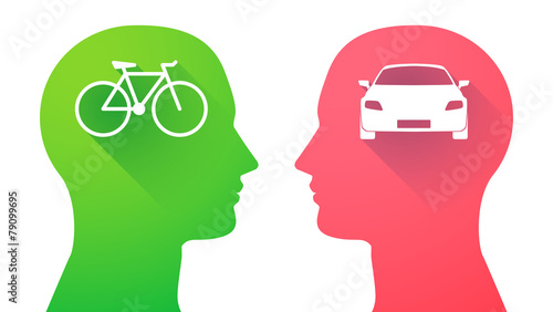 Head set with a bicycle and a car