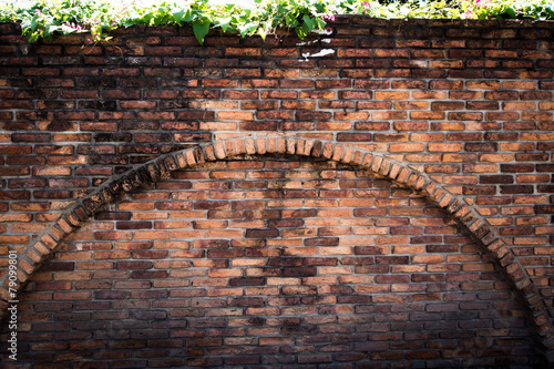 curve old brick wall